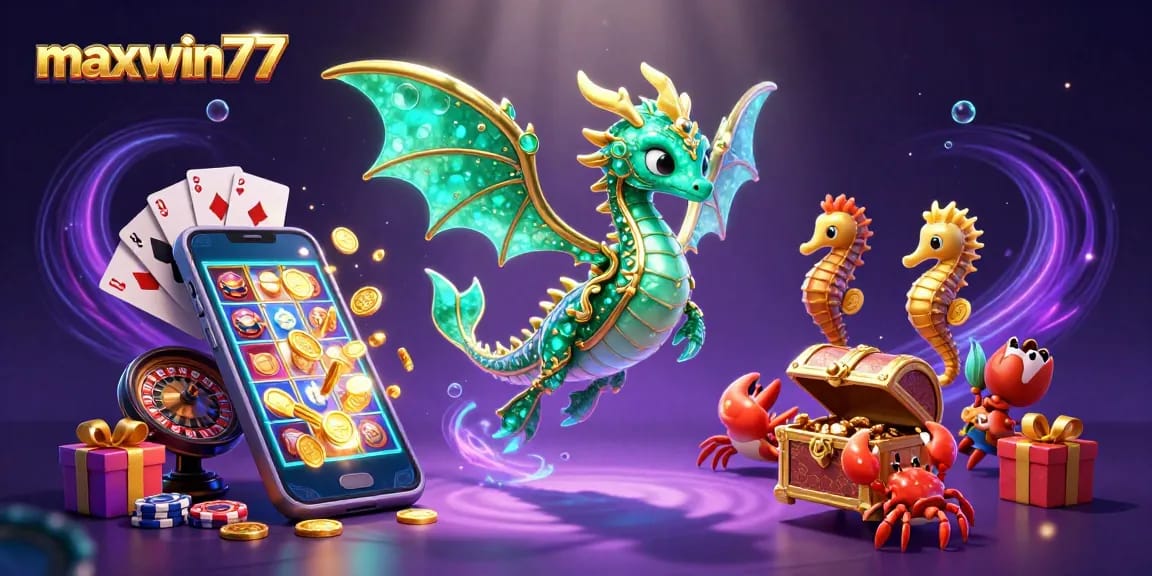 Play maxwin77 slots with vibrant winning opportunities and animated treasure visuals.