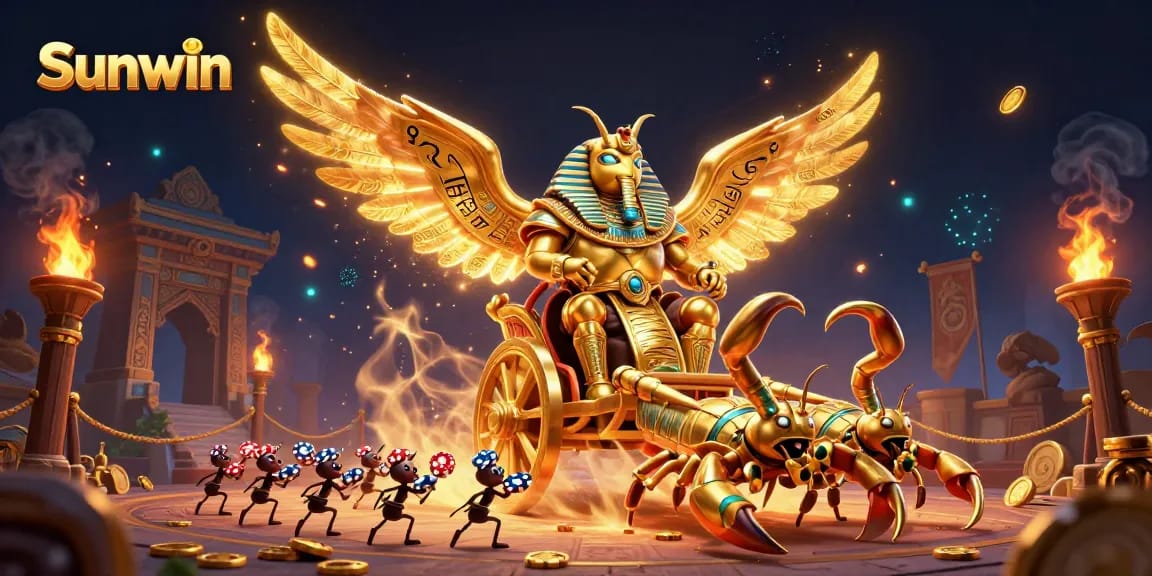 Engage with thrilling gameplay at Sunwin, featuring a grand casino scene with exhilarating poker action and vibrant casino elements.