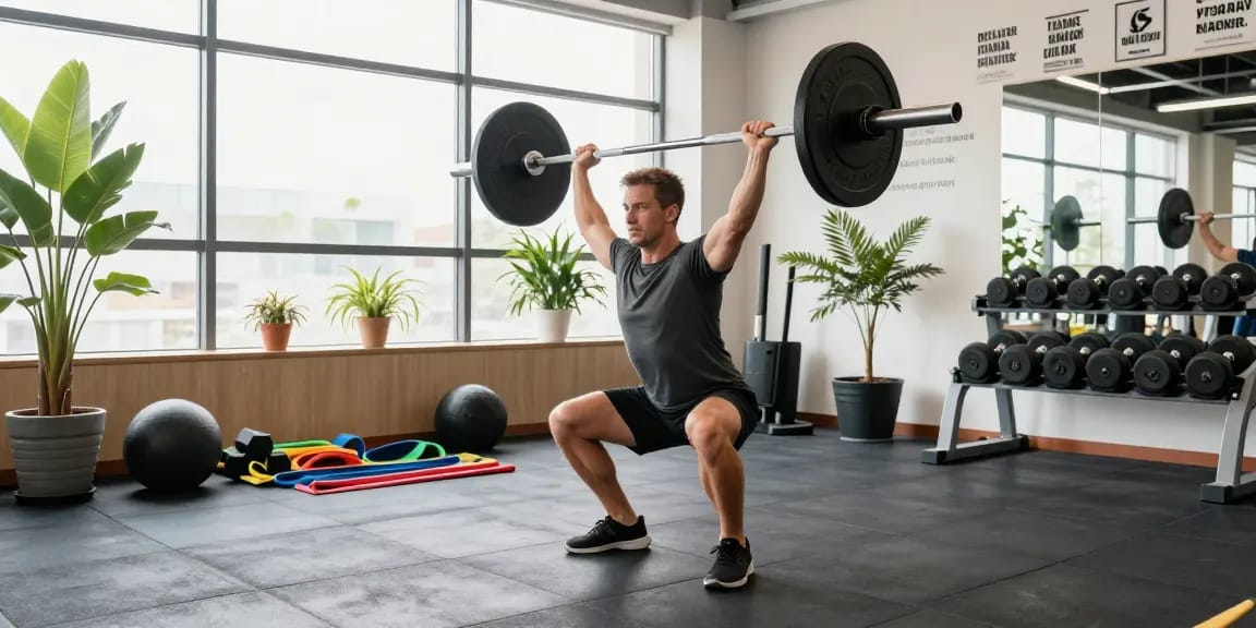 Persoon aan het trainen in een moderne gym met Unique Pharma Steroiden Winkel producten zichtbaar.