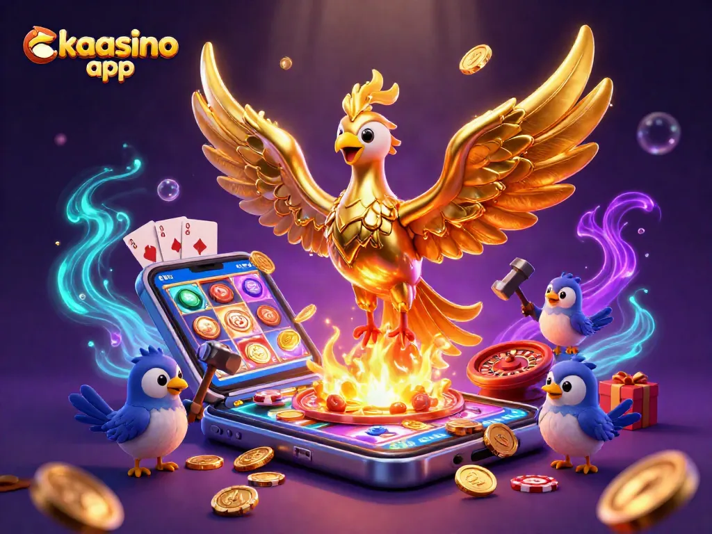 Experience the excitement of the kaasino app with golden phoenix and dynamic casino elements!
