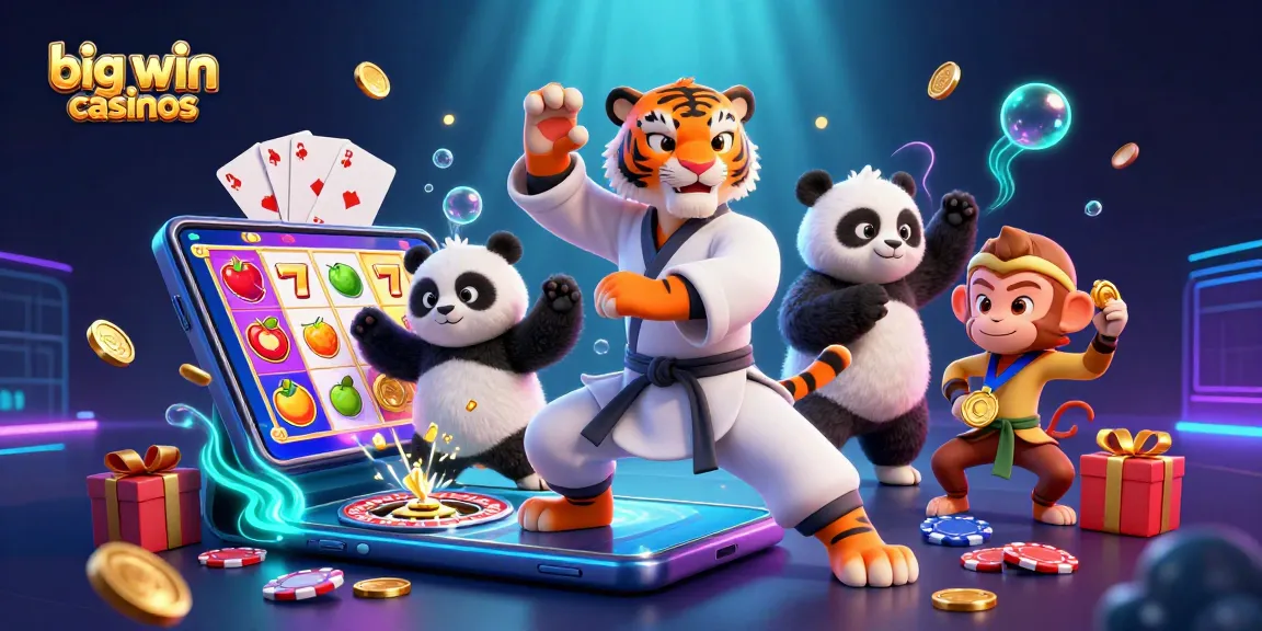 Experience big win casinos with a playful kung fu tiger, panda, and monkey in stunning 3D.